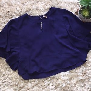blouse cropped blue NWT size small